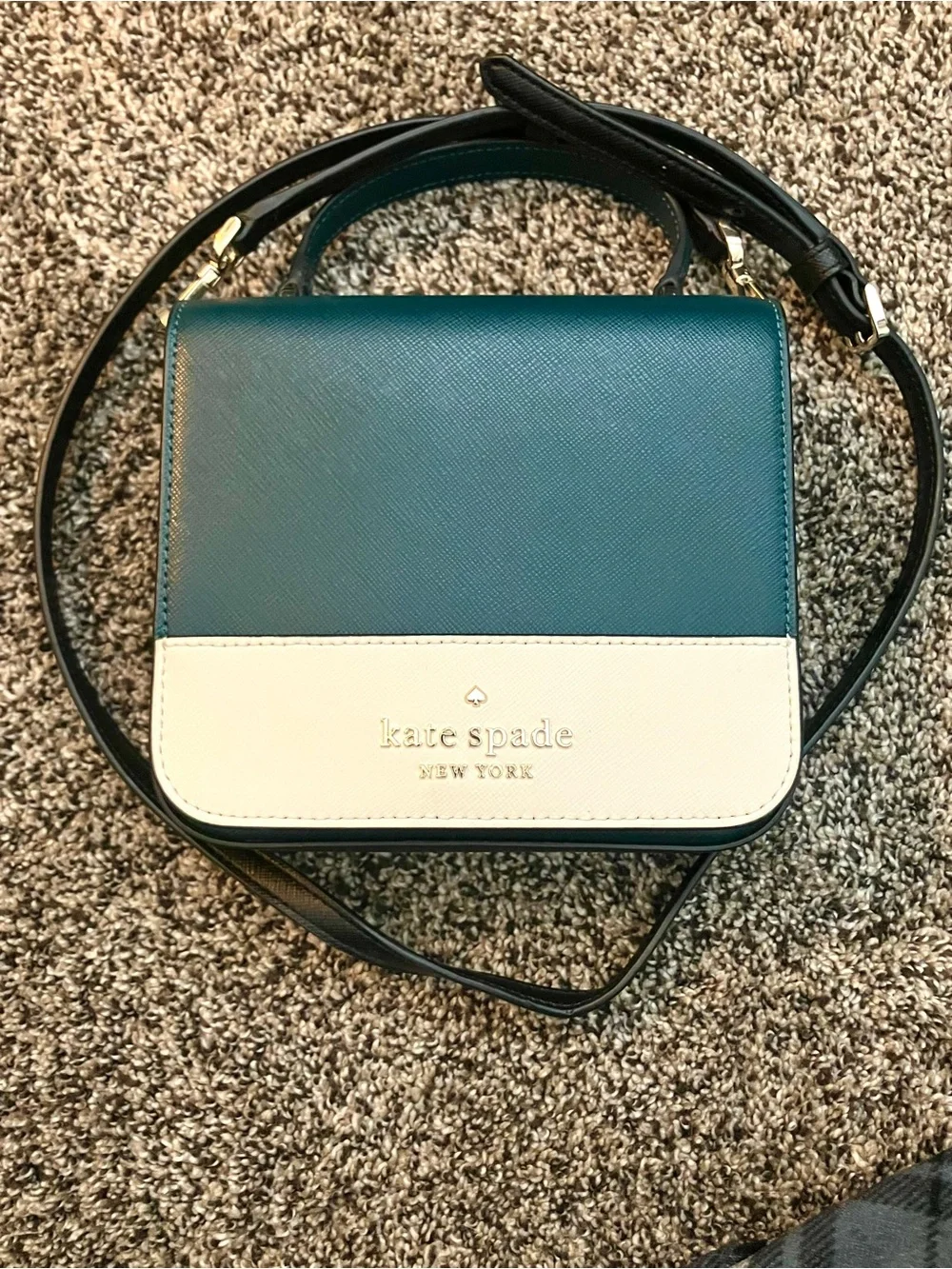 kate spade Teal and Cream Leather Crossbody Bag
